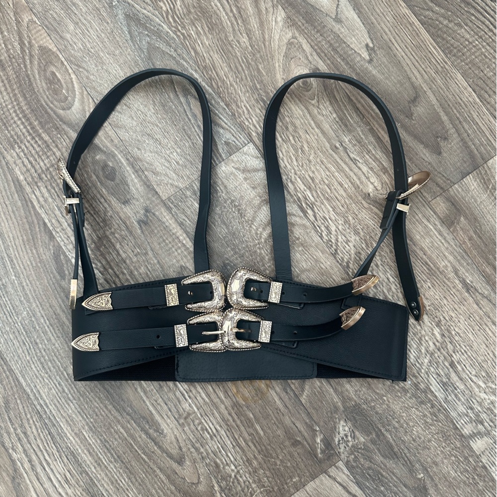 Western faux leather belt